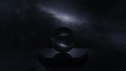 An example of what a HDRi space sphere map would look like when rendered in a scene as a skydome or skybox background
