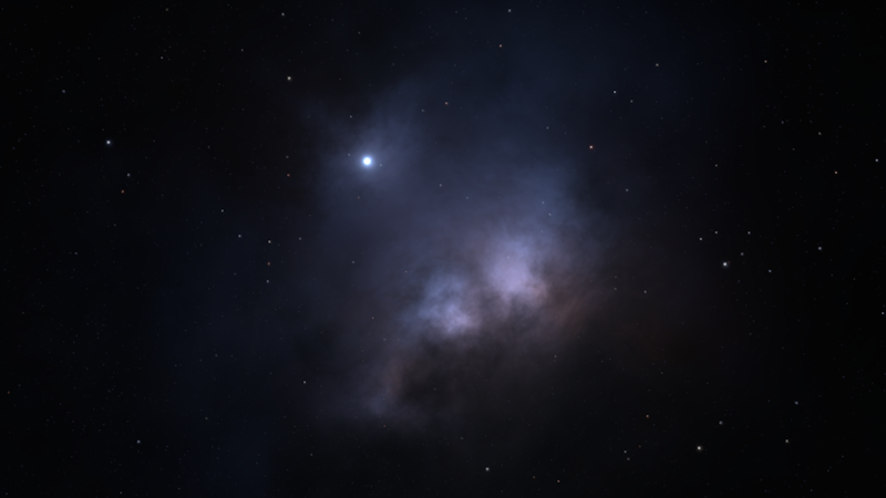 A preview of what a Blue Nebulae space sphere map would look like when rendered as a skydome or skybox background